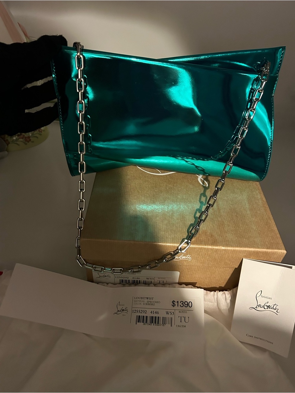 Women's Christian Louboutin LOUBITWIST clutch/shoulder bag made in Italy - Picture 4 of 16